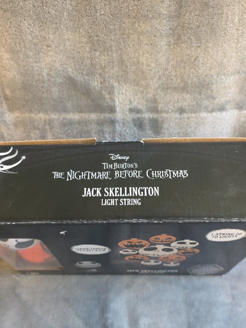 Ellington Jack Skellington Skull and Pumpkin Light String - White & Orange